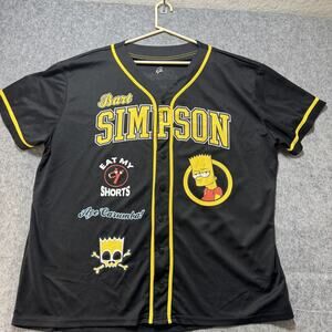 Bart Simpson Shirt Mens XL‎ Eat My Shorts Baseball Jersey 89 TV Show Simpsons